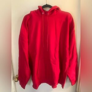 Hanes Ultimate Cotton Hoodie in Deep Red Size XL